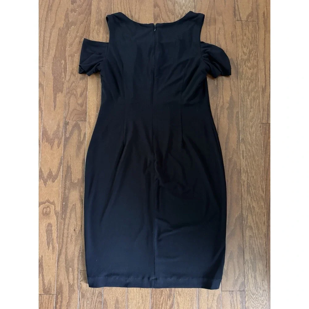 Calvin Klein Black Cold Shoulder Sheath Dress Women's 14‎ Minimalist